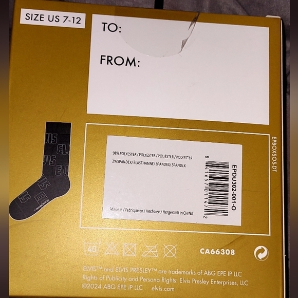 Elvis presley long socks size 7-12 - Picture 3 of 3